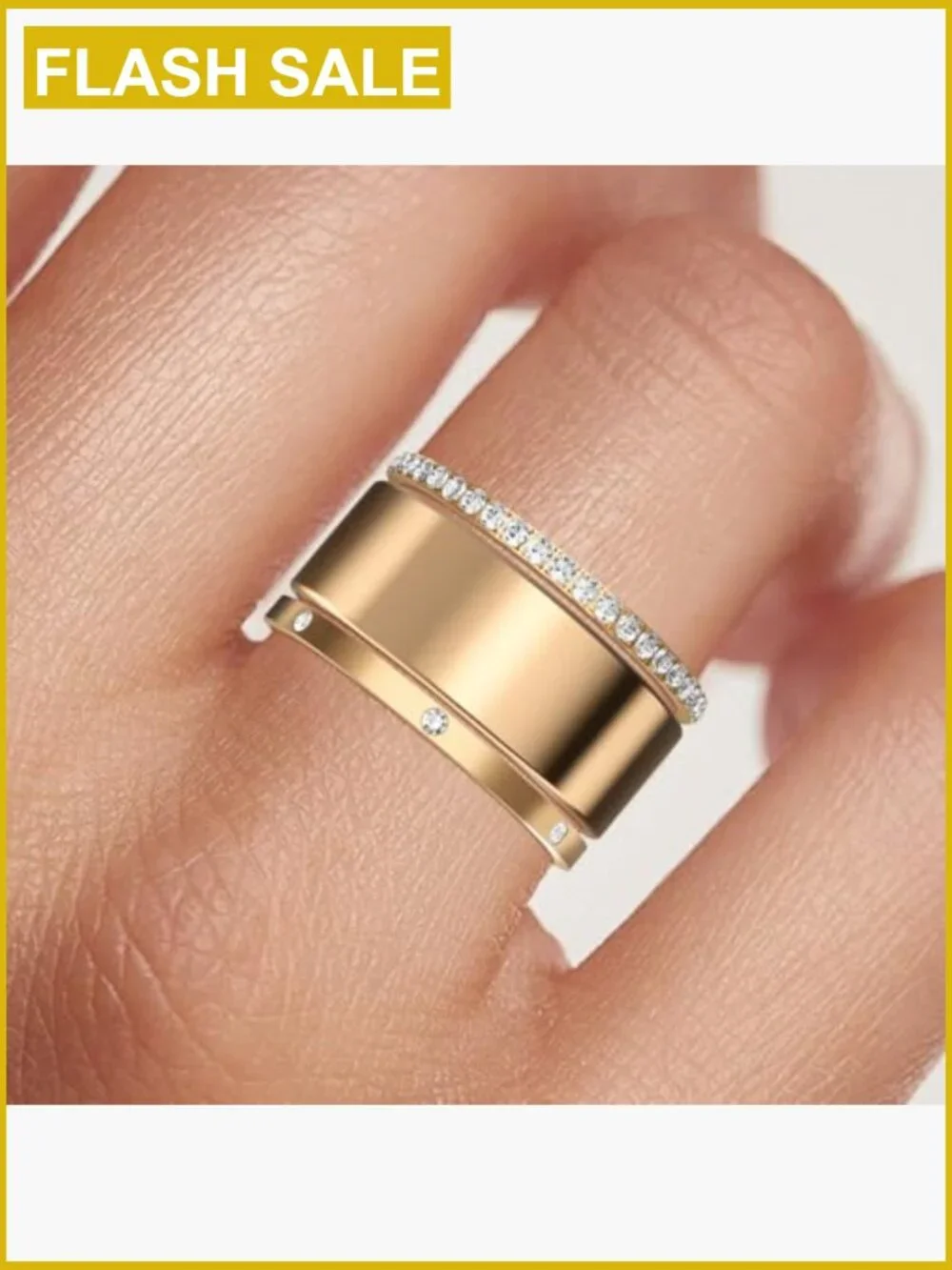 2-Pack Stacking Rings for Smart Rings, Cubic Zirconia Band